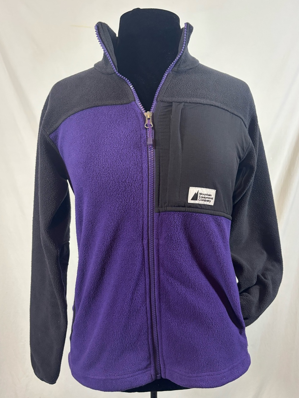 MEC Fireside Full Zip Women’s Fleece Jacket XS Purple Black Gorpcore Hiking Trai